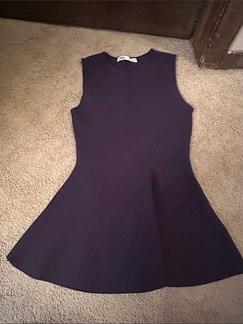 Zara Navy Peplum Top